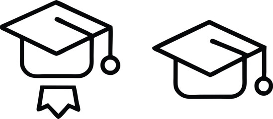 mortarboard icon set.