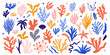 © WeirdyTales - Cartoon seaweed, algae, coral reef, botanical vector illustration element set for design. Different types of exotic underwater ocean sea flora, marine, aquatic funky groovy plants sticker collection