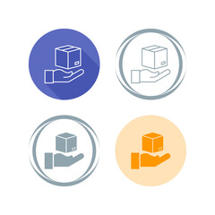 Sticker - Hand Over Package Vector Icon