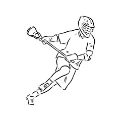 Wall Mural - Lacrosse Sport Sketch Outline vector