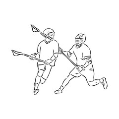 Wall Mural - Lacrosse Sport Sketch Outline vector