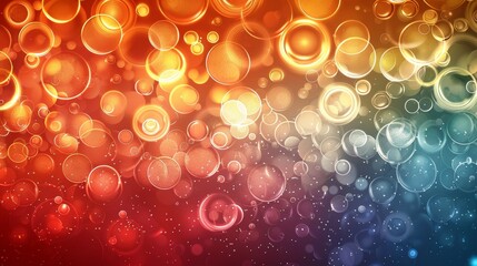 Abstract Orange, Yellow, and Blue Bokeh Background Illustration