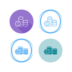 Sticker - Coins Vector Icon