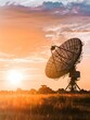 © PSCL RDL - large satellite dish in the field at sunset