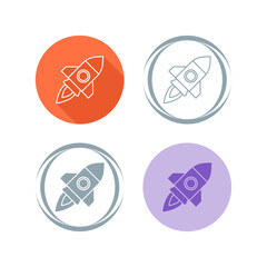 Sticker - Rocket Vector Icon