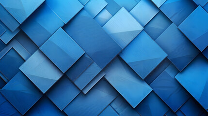 Poster - Abstract Blue Geometric Overlay Layers Background Abstrac