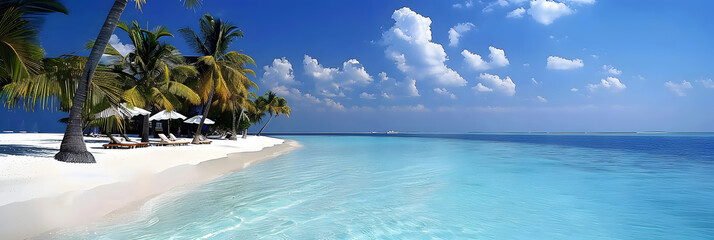 Wall Mural - beautiful beach with blue sky