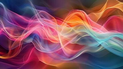 Wall Mural - abstract colorful smoke on a black background, computer generated abstract background,Illustration of colorful wavy stripes,eIllustration of digital fractal with multicolor
