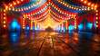 © GT MASTER - Dazzling D rendering of a circus tent bathed in vibrant light. Concept Circus Tent, 3D Rendering, Vibrant Light, Dazzling Effect