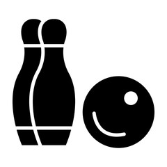 Wall Mural - Bowling Glyph Icon