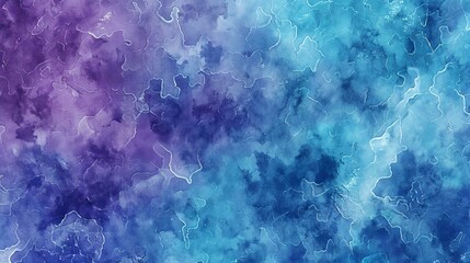 Wall Mural - Abstract watercolor background with blue and purple hues. The background has a rough, textured look, with deep cracks and crevices.