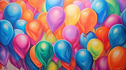 Sticker - colorful balloons background