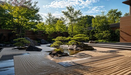 Wall Mural - a japanese garden with rocks and trees