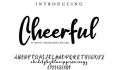 Wall Mural - Cheerful Font Stylish brush painted an uppercase vector letters, alphabet, typeface