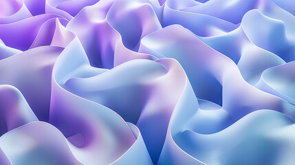 Wall Mural - A blue and purple fabric with a wave pattern. The fabric is very soft and has a very smooth texture