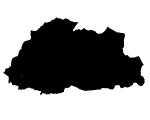 Wall Mural - bhutan map silhouette with transparent background