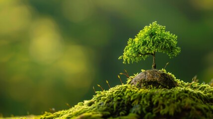 Small Tree on a Mossy Rock