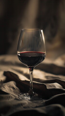 Wall Mural - A wine glass is filled with red wine