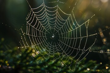 Canvas Print - a spider with spiderweb in rainforest 