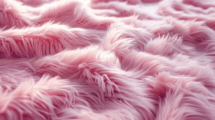 Wall Mural - Soft pink faux fur fabric for texture and background