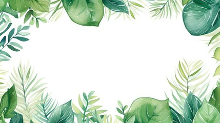 Sticker - green leaves frame