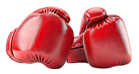 Wall Mural - Pair of red leather boxing gloves, cut out