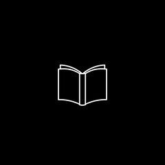 Poster -  Open book line icon isolated on dark background