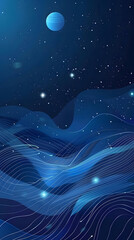 planet with glowing line background