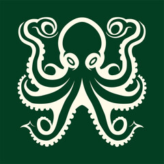  angry octopus with green background