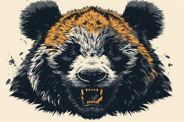 Wall Mural - panda head sticker style