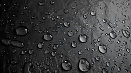 Poster - Water droplets on a gray background : Generative AI