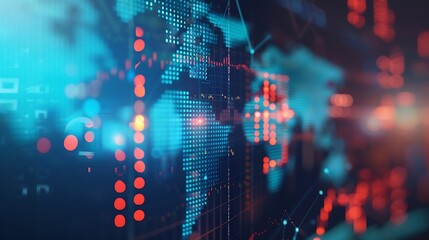 Fototapete - Business and economic growth on global business network Data analysis of financial and banking Stock AI Technology and data connection Security Blockchain and Networking Business strat : Generative AI