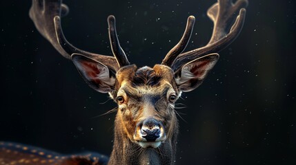 Deer with impressive antlers in a natural environment