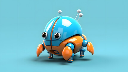 Sticker - Mussel Toy robot 3d cartoon