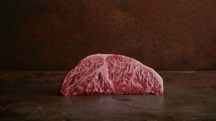 Canvas Print - Raw Japanese Wagyu Thick Steak : Generative AI