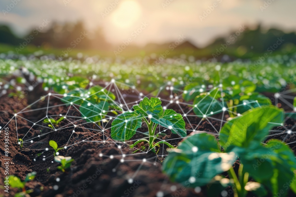 Realistic depiction of precision farming using AI to optimize crop ...