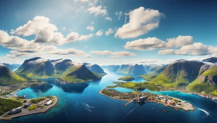 Canvas Print - lake and mountains