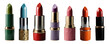 © Nabarun - Set of beautiful premium bright lipsticks collection in different colours isolated on transparent background. Generative AI