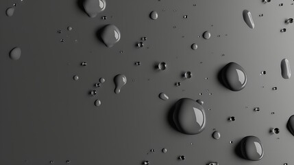 Poster - Water droplets on a gray background : Generative AI