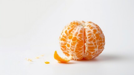 Poster - Tangerine or clementine peeled isolated on white background with full depth of field : Generative AI