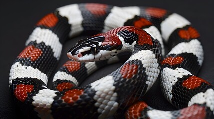 Snow eastern kingsnake, Lampropeltis getula californiae.