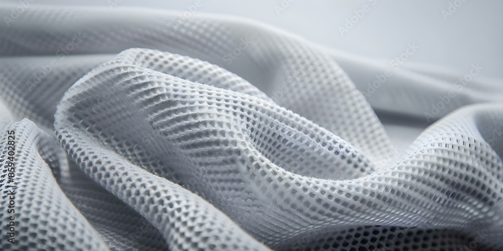 Textile Microstructure Detailed closeup image of fabric fibers showcasing microstructure for ...