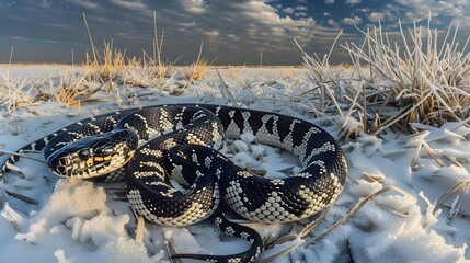 Snow eastern kingsnake, Lampropeltis getula californiae.