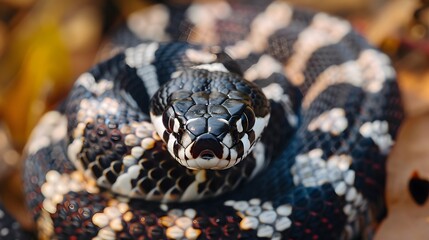 Snow eastern kingsnake, Lampropeltis getula californiae.