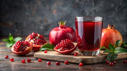 Fresh pressed pomegranate juice as refreshment food photography Generative AI