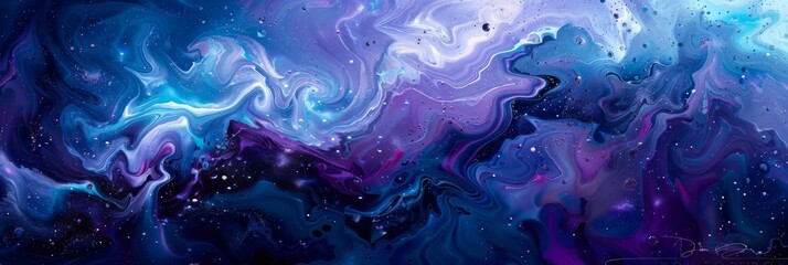A vibrant and dynamic abstract digital rendering of cosmic clouds showcasing a futuristic space nebula.