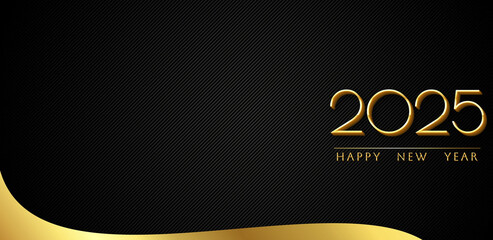 Wall Mural - 2025 Happy New Year Gold empty space