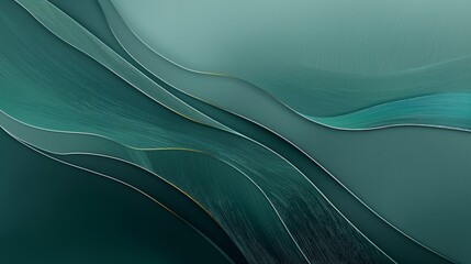 Poster - Abstract design with soft green swirls and waves