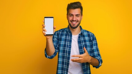 Wall Mural - The man with smartphone