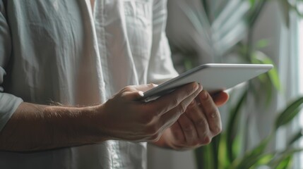 Canvas Print - Man Holding a Tablet